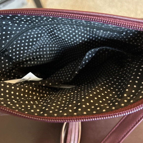 Women Faux Leather Burgundy Crossbody Shoulder Bag Stylish Handbag Soft Tote - Picture 7 of 11